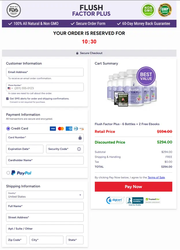 flush factor plus order